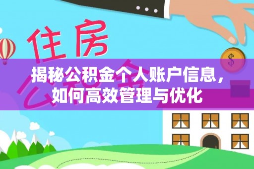 平远揭秘公积金个人账户信息，如何高效管理与优化
