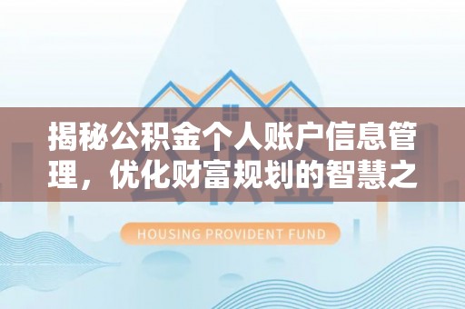 平远揭秘公积金个人账户信息管理，优化财富规划的智慧之选