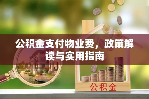 平远公积金支付物业费，政策解读与实用指南